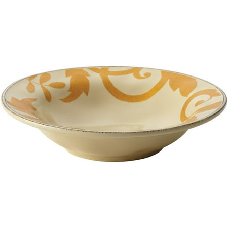 

Rachael Ray Dinnerware Gold Scroll 10 inch Round Serving Bowl Almond Cream