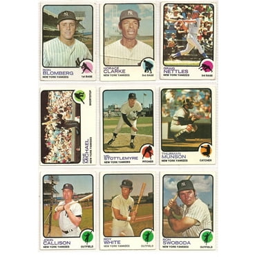 Vintage Lot of 9 Topps Baseball Cards American League New York Yankees - 1973
