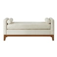 thumbnail image 6 of GZXS 51 Inch Upholstered End of Bed Bench with 2 Pillows, Modern Entryway Ottoman Seat with Solid Wood Frame, Boucle Fabric, Beige, 6 of 7