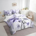 thumbnail image 3 of jejeloiu Watercolor Daisy Twin Bedding Sets,7-Piece,Rustic Flower Floral Bedding Comforter Set,Purple Oil Painting Sheet Sets For Child,Super Cozy Room Decoration Reversible, 3 of 7
