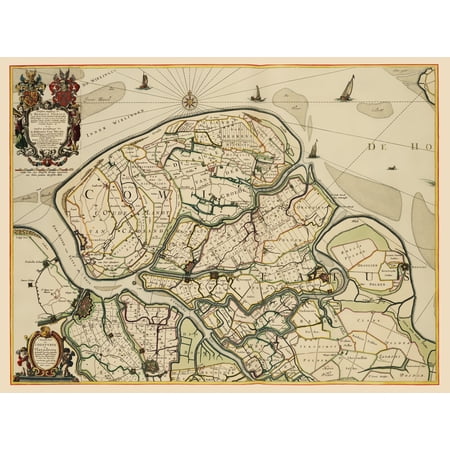 Historic Map - Flanders Belgium - Visscher 1656 - Vintage Wall Art