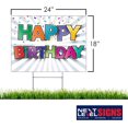 thumbnail image 4 of NEXT LEVEL SIGNS | Happy Birthday Yard Signs 10-Pack | Double Sided 24 W x 18 H Inches | Metal Ground Step H-Stake 24" x 10" | Made in the USA (Pack of 10), 4 of 7
