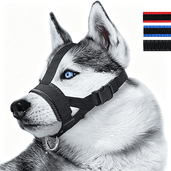 GASTROPOD Head Strap Dog Muzzle Prevent from Taking Off by Paws for Small,Medium and Large Dogs(L/Black) Head Strap Prevent from Taking Off Muzzle for Large Sized Dog