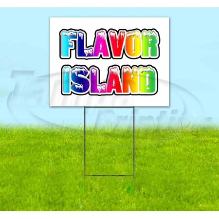 Rainbow Snowcaps Flavor Island (18 X 24 ) Yard Sign Includes Metal Step Stake