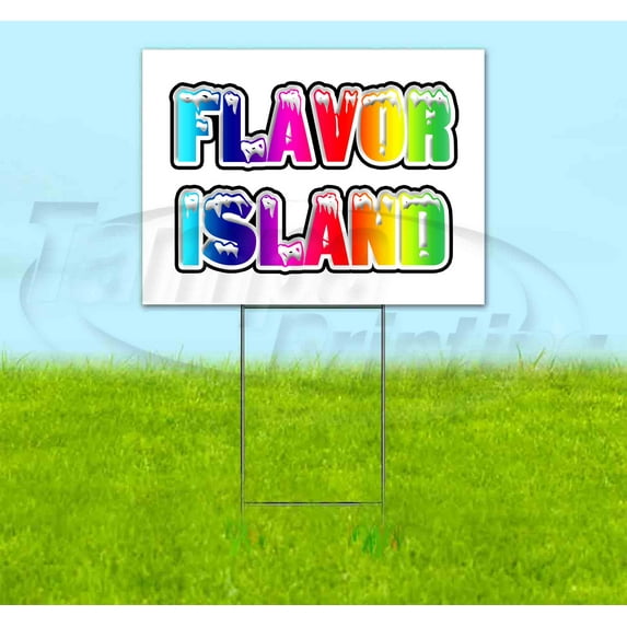 Rainbow Snowcaps Flavor Island (18" X 24") Yard Sign, Includes Metal Step Stake