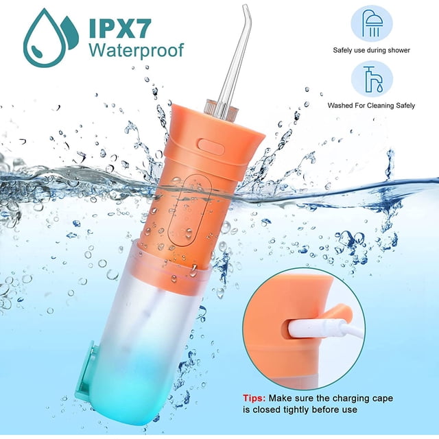 1 unidad de hilo dental eléctrico, limpiador dental portátil para el cuidado bucal, Mini limpiador de dientes, irrigador dental con chorro de agua, escalador de dientes ER