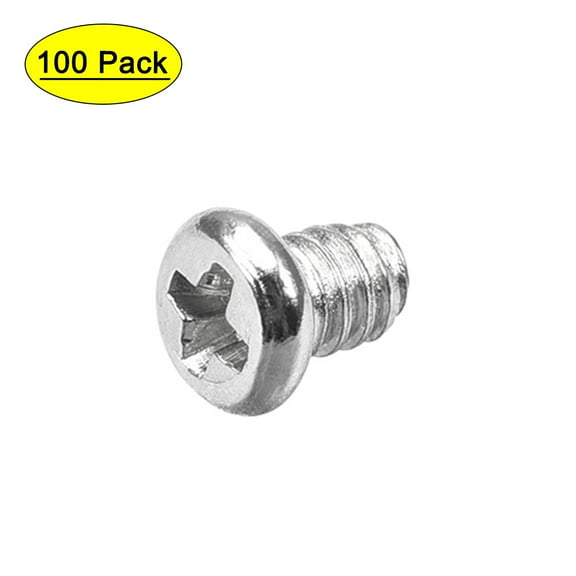 Uxcell M2x3mm Computer Screw Fastener 2.8mm Dia Screw Head Silver Tone 100 Pack