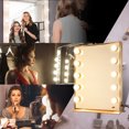thumbnail image 3 of Byootique Large Hollywood Vanity Mirror with 10 LED Lights Lamp Tabletop 20"x26" Makeup Mirror Dimmable Switch with Power for Bedroom Backstage Salon(Gold), 3 of 10