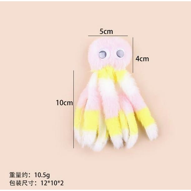 BRIGHTFUFU Pulpo de peluche para mascotas, juguete interactivo para masticar para gatos y mascotas pequeñas, juguete de peluche para masticar para gatos, pulpo de peluche para perros.
