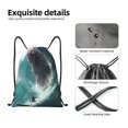 thumbnail image 4 of Xecao Surfing Shark Pattern Sports Drawstring Backpack - String Swim Gym Bag with Wet Proof Pocket for Women&Men-Small, 4 of 6