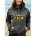 thumbnail image 3 of Focus Motivational Hoodie for Men Women, Inspirational Pullover Hooded Sweatshirt, Cozy Cotton Poly Blend, Positive Casual Outfit, 3 of 5