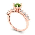 thumbnail image 2 of 1.05ct Round Cut Green Natural Peridot 18k Pink Rose Gold Engraving Statement Bridal Wedding Designer Ring Size 11, 2 of 5