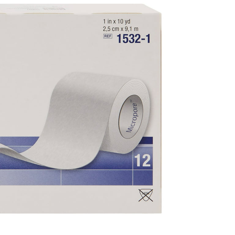 3M Micropore Medical Paper Tape Roll 1 inch x 10 yard Latex Free Sterile  12ct 707387065973