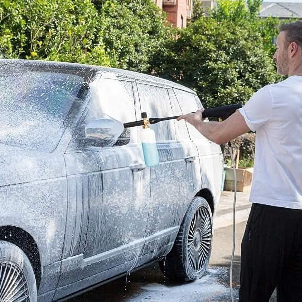 Snow Foam Cannon Pressure Washer Gun Spray Lance 1L Bottle Nozzle Tips Car Wash with 1/4’’ Quick Connector (2)