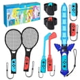 thumbnail image 1 of Kit de accesorios deportivos para Nintendo Switch y Switch OLED – Paquete familiar con raquetas de tenis, palos de golf, espadas, muñequeras y correas para las piernas, 1 of 6
