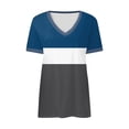 thumbnail image 4 of YHAJDS Womens T Shirts Trendy Summer Short Sleeve V Neck Print Tee Casual Blouse for Women, 4 of 5