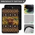 thumbnail image 4 of Psesaysky RV Door Window Shade Cover - RV Blackout Window Cover with UV Protection and Privacy Features (17.3x26 in) Half-Fold Design, Reflective Silver Coating, Brown Aztec Highland Cow Sunflower, 4 of 7