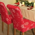 thumbnail image 3 of Dining Room Chair Covers 4 Chirsmas Stretch Kitchen Chair Slipcovers Set of 4 Washable- Christmas Red, 3 of 7