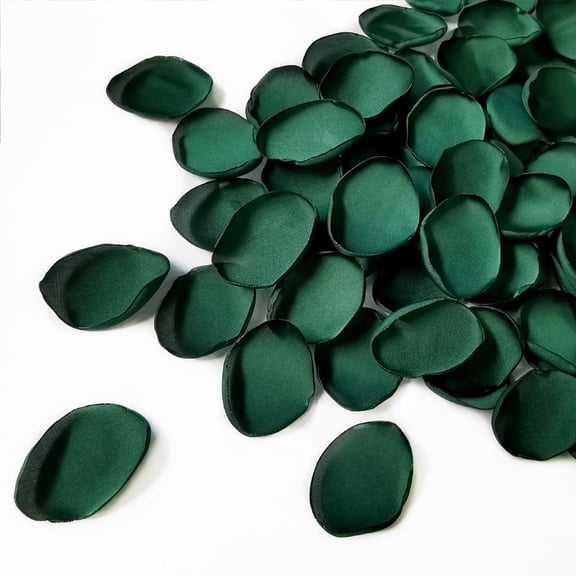 Firefly Hope 400-Pack 1.2" Realistic Silk Artificial Rose Petals, Fade-Resistant Reusable Romantic Scatter Petals for Wedding Aisle, Party Table Centerpieces & Home Decor, Dark Green