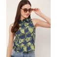 thumbnail image 2 of Moomaya Printed Sleeveless Casual Shirt, Womens Cotton Button Down Summer Tops, 2 of 9