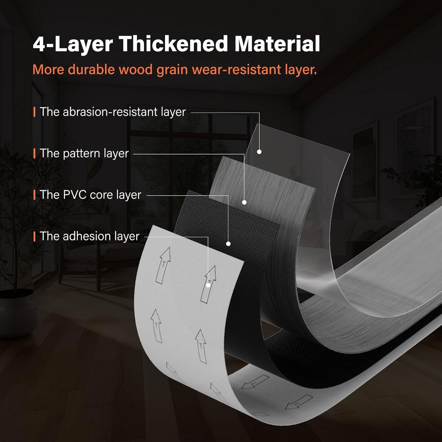 Peel and Stick Floor Tile Vinyl Flooring, Waterproof Vinyl Plank Flooring 36-Pack 54 Sq.Ft Wood Grain Self Adhesive Peel and Stick Flooring for Bedroom, Living Room, Kitchen, RV(Natural Gray)