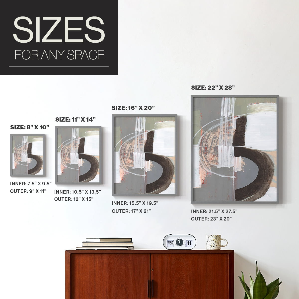 Arching Neutrals III in Paper Solid Wood 16 x 20 Framed Print