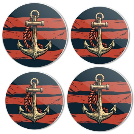 

BaHomeck Electric Stove Burner Covers Set of 4 Round Metal Gas Stove Burner Covers 8 Inch and 10 Inch Kitchen Decor Anchor With Red And Black Stripes In The Background