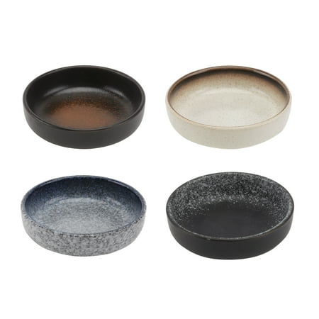 

4pcs Ceramic Seasoning Dishes Multifunctional Small Plates Flavor Sauce Dishes