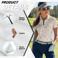 thumbnail image 5 of COEQINE Women Short Sleeve Golf Shirts Easter Egg Tulip Brush Pen Print Moisture Wicking Golf Polo Tops Quick Dry Fit Lightweight Tennis Activewear V Neck 1/4 Zip Sportswear, XS, 5 of 7