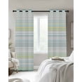 thumbnail image 3 of Fsddascl Aqua Yellow Stripe Blackout Curtains for Bedroom/Living Room, Thermal Insulated Kitchen Curtains, Abstract Art Modern Vertical Striped Grommet Darkening Window Treatment Drapes 52"x54"x2, 3 of 8