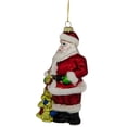 thumbnail image 3 of Northlight Classic Santa with Tree Hanging Glass Christmas Ornament - 5.75" - Red, 3 of 5