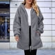 thumbnail image 4 of Sudadera con Capucha Larga y Holgada de Felpa con Cremallera para Mujer, Otoño e Invierno Gris Oscuro XL, 4 of 8