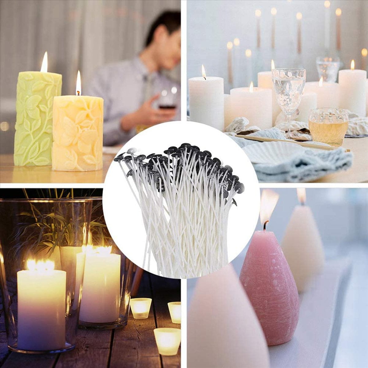 2X Candle Making Kit,Candle Melting Pot,Candle Wicks,Wick Stickers, Candle Wicks Holder,Thermometer and Stirring Sticks
