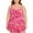 Fuschia Pink, variant on Swim Solutions Women's Plus Size Printed Tummy-Control Bow-Front Swimdress Fuschia Pink, 20W