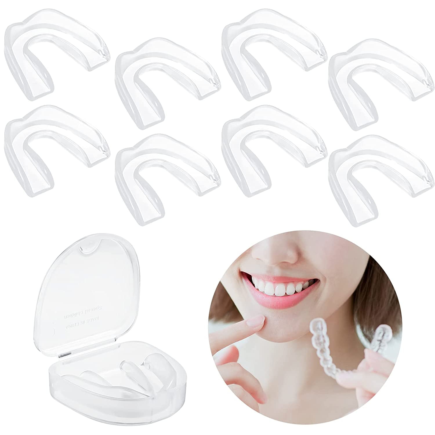 HEIBIN8 Pieces Grinding Guard Kids Night Bite Guard for Upper and Lower Jaw Night Grinding No