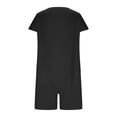 thumbnail image 3 of CheerKidz Women's Solid Color Short Sleeve Jumpsuit Loose Fitting Double Pocket Seam Design for Comfort(Black,M), 3 of 5