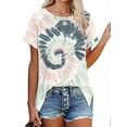 thumbnail image 1 of T-shirts pour Femmes à Manches Courtes, Col Ras du Cou, T-Shirts Unis Basiques, 1 of 4
