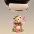 thumbnail image 4 of Xihbxyly Llavero de Osito de Peluche para San Valentín, Diseño de Adorno Alado, Decoración para Espejo Retrovisor de Coche, Accesorio para Mochila, Idea de Regalo Elegante, Fácil de Colgar, Calidad D, 4 of 5
