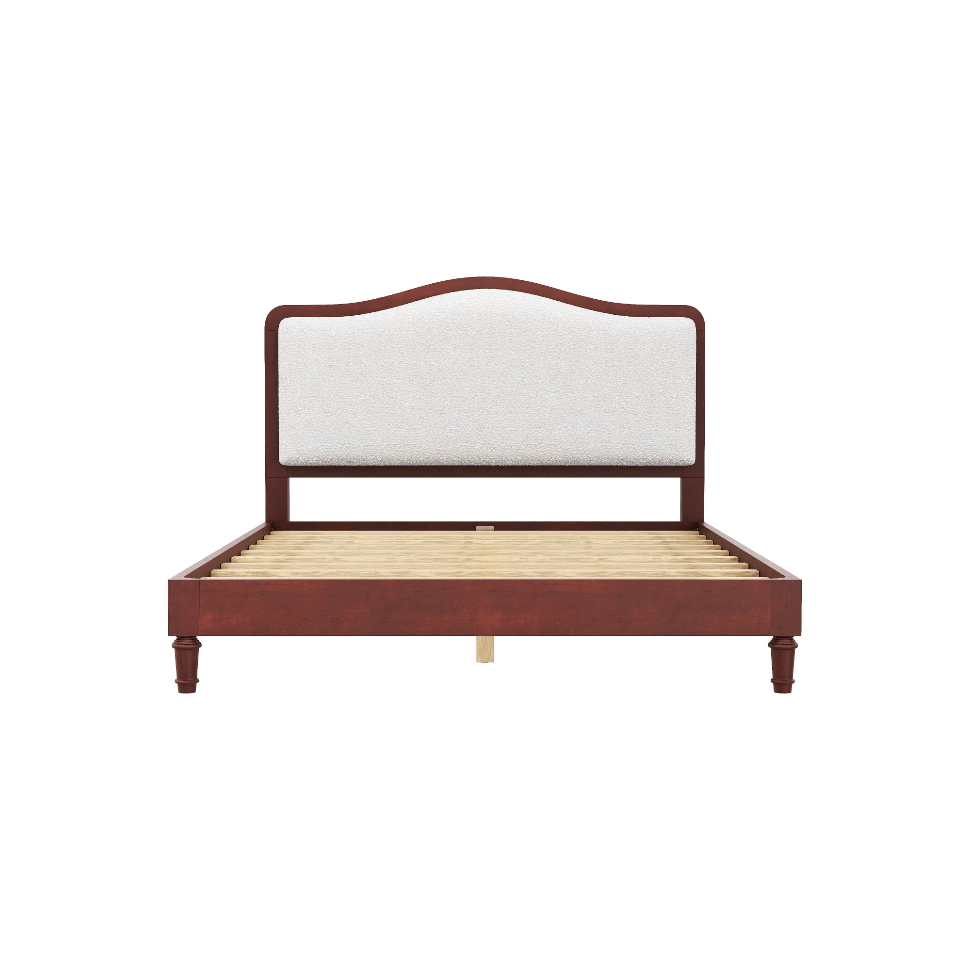 MODERNLUXE Queen Size Platform Bed with Upholstery Headboard, Espresso
