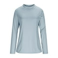 thumbnail image 5 of Womens Blouses Dressy Casual Mock Neck Long Sleeve Tops for Women Lightweight Solid Color Turtleneck Pullover Blouses Base Shirts, 5 of 10