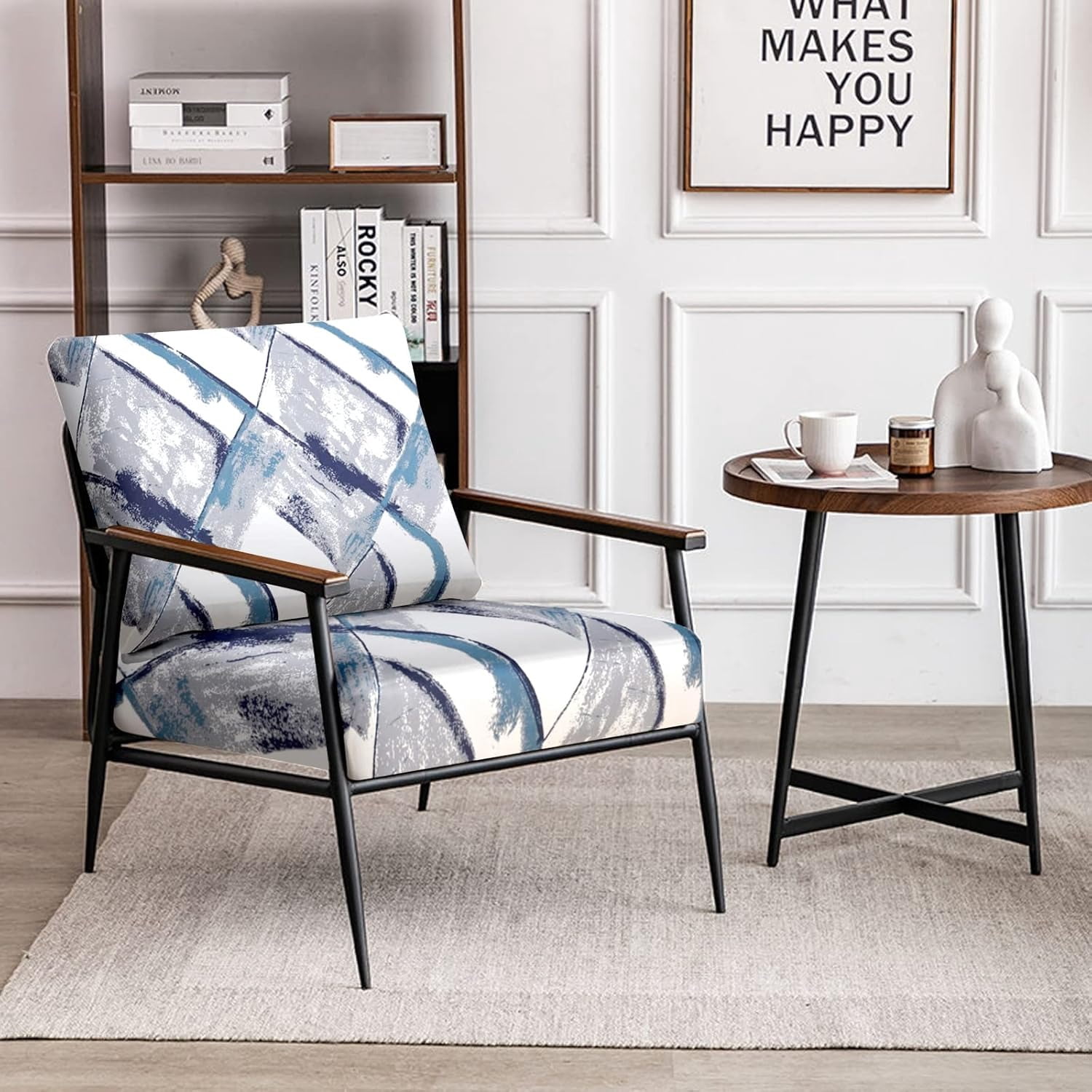 Sofa Cushion Covers, Stretch Printed Seat Cushion Cover Couch Seat Slipcovers Washable Furniture Protector for Armchair Loveseat Sofa
