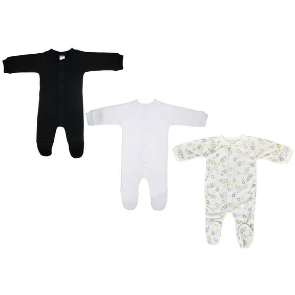 Bambini Layette Unisex Closed-toe Sleep & Play (Pack of 3 )
