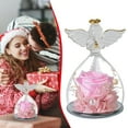 thumbnail image 2 of Angel Rose Figurines, Ongmies Rose Statue - Genuine Glass Rose, Perfect for Mother's Day and Birthday Gifts, Christmas Decorations Indoor, 2 of 9