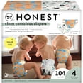 thumbnail image 2 of The Honest Company Clean Conscious Diapers for Sensitive Skin Hypoallergenic Fragrance Free Gender Neutral Prints Super Club Box Size 4 22-37 lbs 104 Count, 2 of 4
