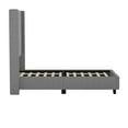 thumbnail image 2 of Taylor & Logan Upholstered Platform Bed with Channel Stitched Headboard Gray - Twin, 2 of 5