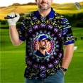 thumbnail image 6 of HOMYGIFTS Custom Face Men’s Golf Polo Shirt – Personalized Stained Glass Mandala Design, Unique Gift for Golfers & Special Occasions, 6 of 9