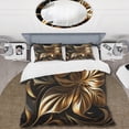 thumbnail image 2 of Designart "Golden Lily on Noir I" Floral Lily Bedding Covert Set - Lily Gold Floral Bed Set With 2 Shams, 2 of 6