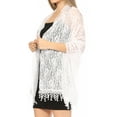 thumbnail image 3 of Sakkas Mari Women's Large Lightweight Soft Lace Scarf Wrap Shawl Floral and Fringe - Style3-White - One Size, 3 of 5
