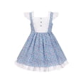 thumbnail image 1 of Girls Dress Blue And White Floral Vintage Ruffle Sleeve 7 Years, 1 of 1