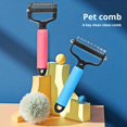 thumbnail image 2 of QHUDLV Pet Dematting Comb for Dogs, Double-Sided Grooming Rake Brush, Hair Deshedding Tool for Long Thick Coats, 2 of 6